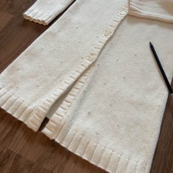 Cashmere Button-Down Long Sweater Tunic With Sequins - Size XXS - Like New - Picture 6 of 9